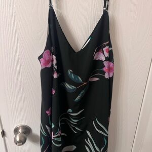 Floral Black Sleeveless Dress